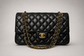 Chanel sac à main - noir et doré