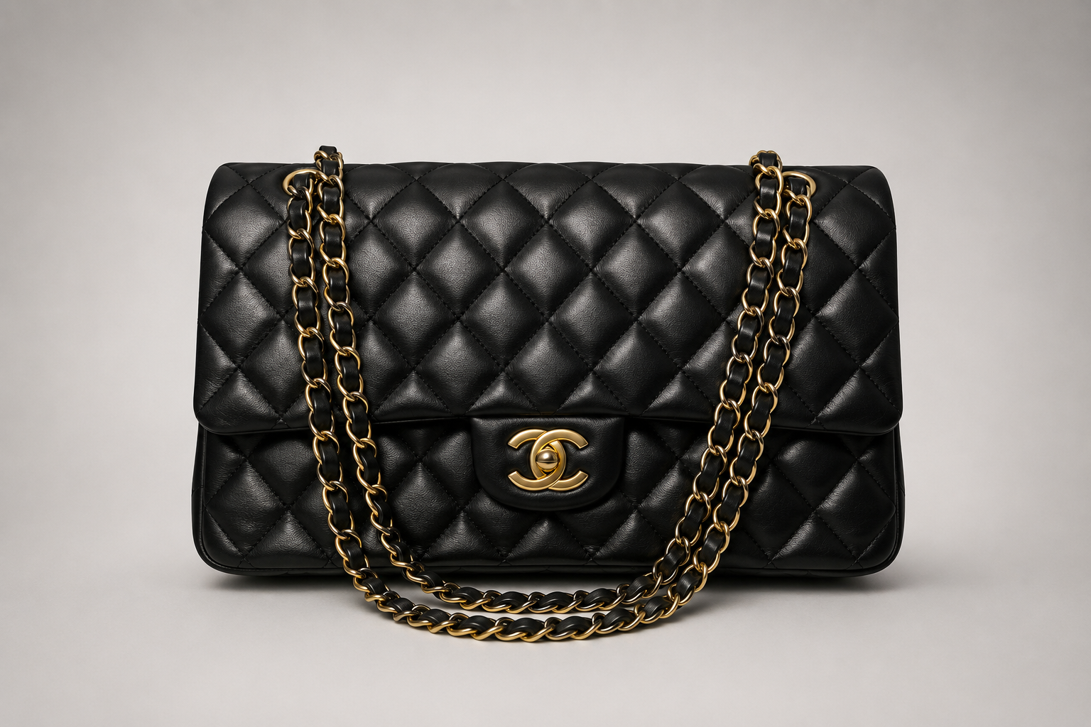 Chanel sac à main - noir et doré