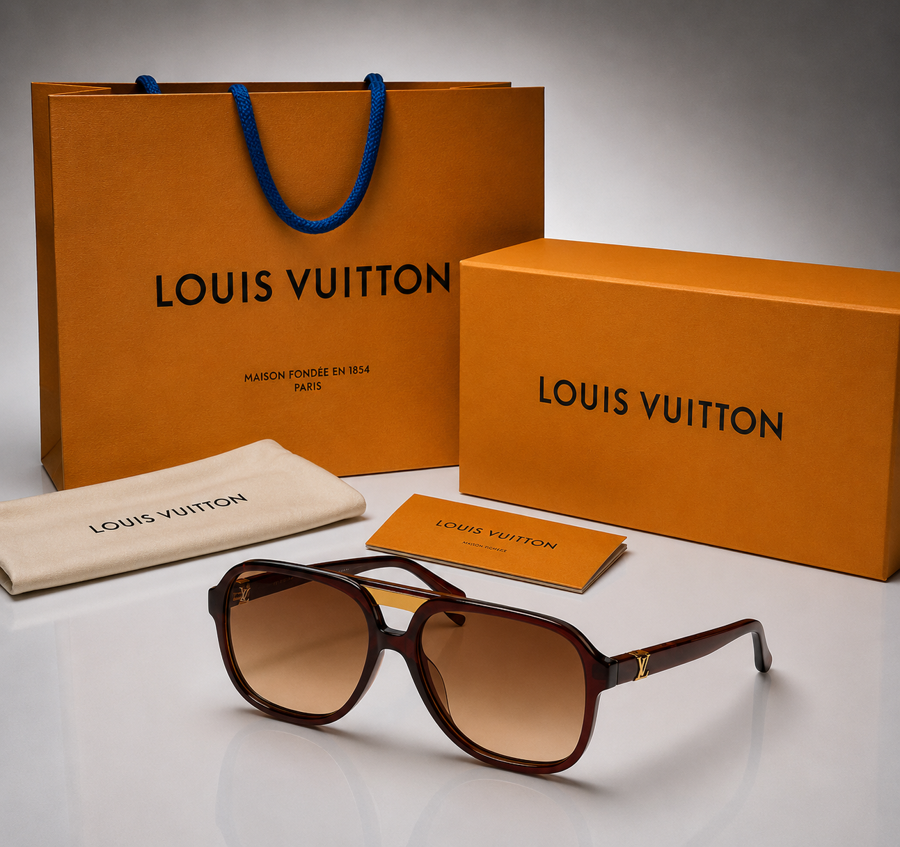 Louis Vuitton lunettes de soleil - aviator hit S00 marron