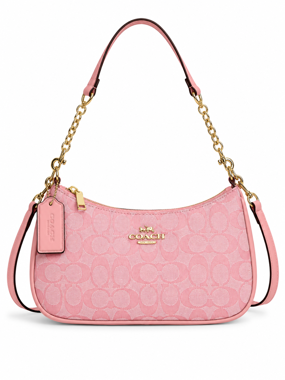 Coach sac d’épaule - teri en toile rose