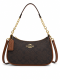 Coach sac d’épaule - teri en toile marron foncé