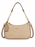 Coach sac d’épaule - teri en toile marron claire