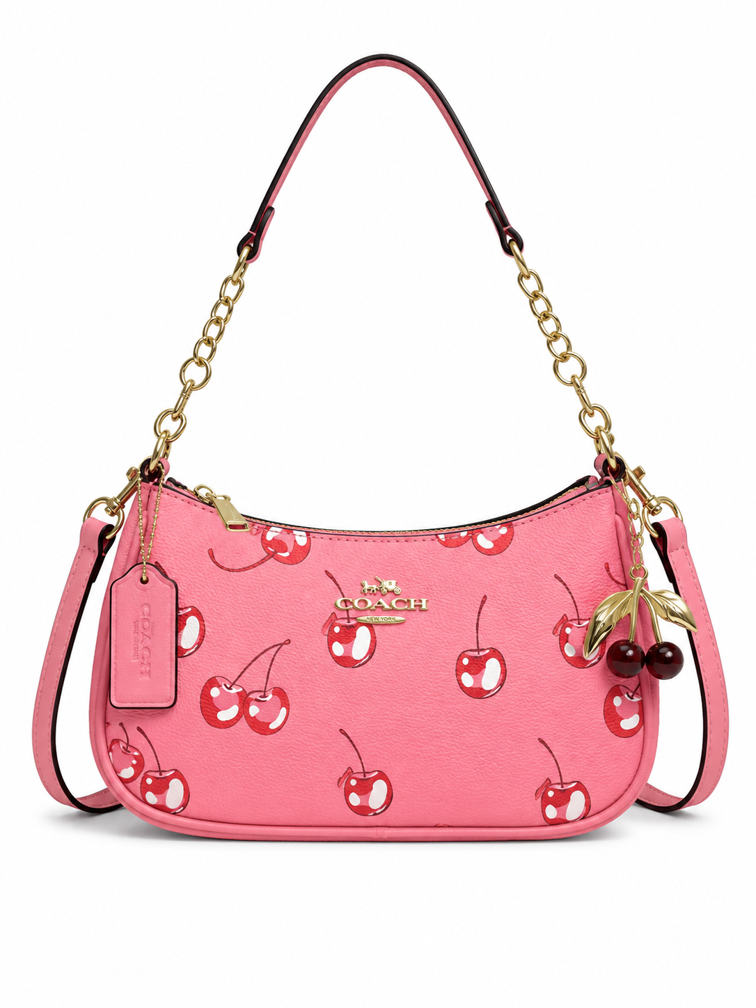 Coach sac d’épaule - teri en toile rose avec motif