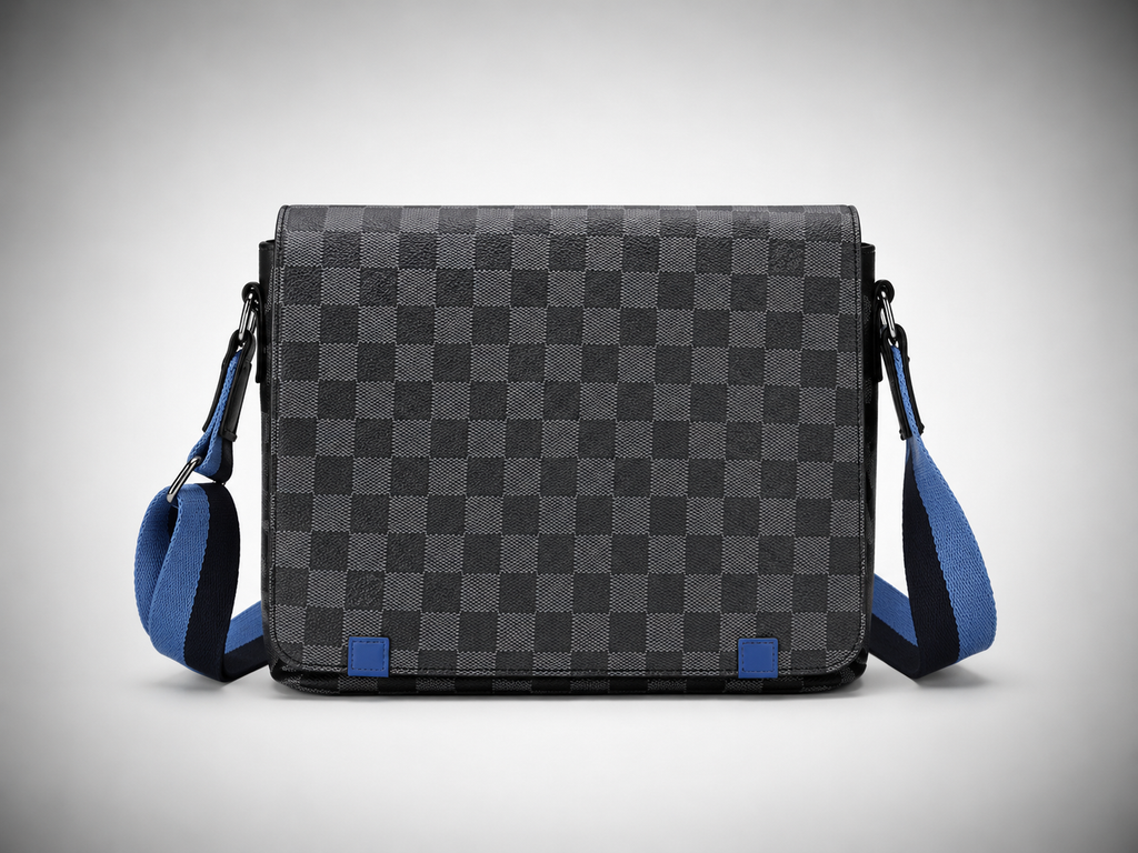 Sac à Bandoulière Louis Vuitton District Gris et Bleu