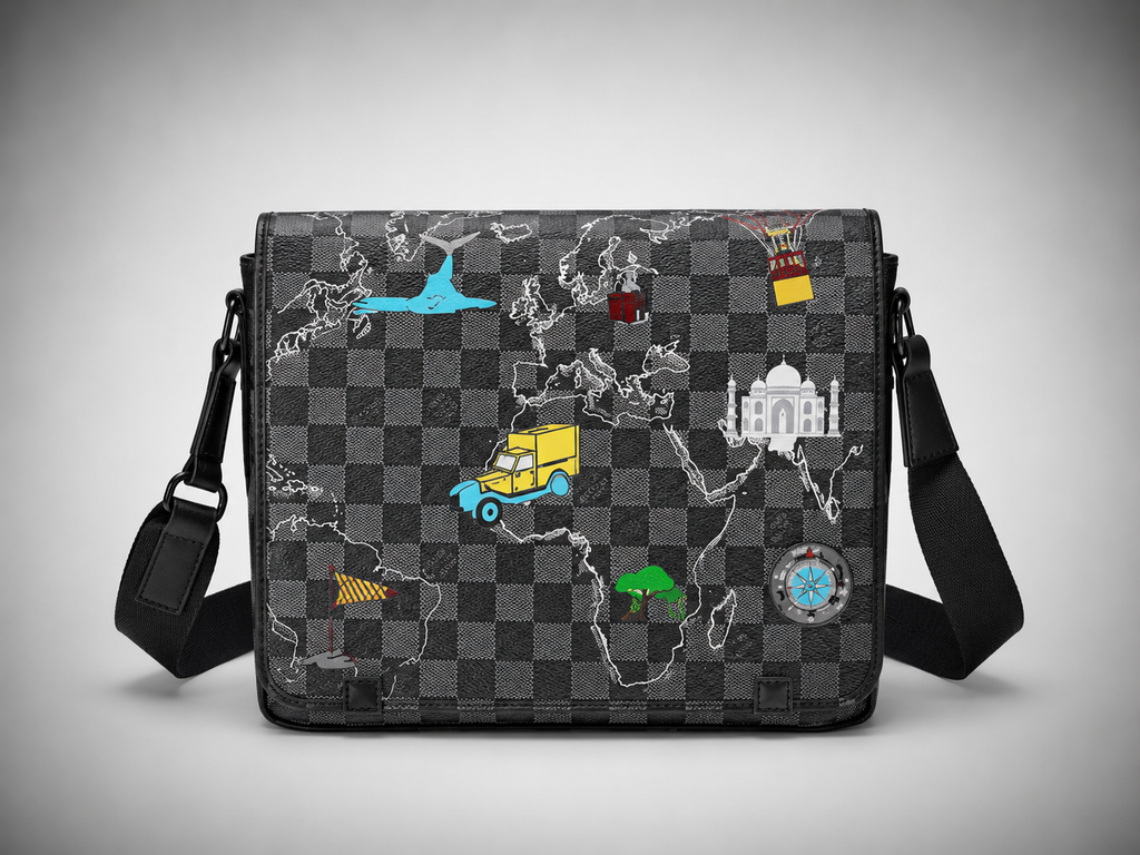 Sac à Bandoulière Louis Vuitton District Gris Motif
