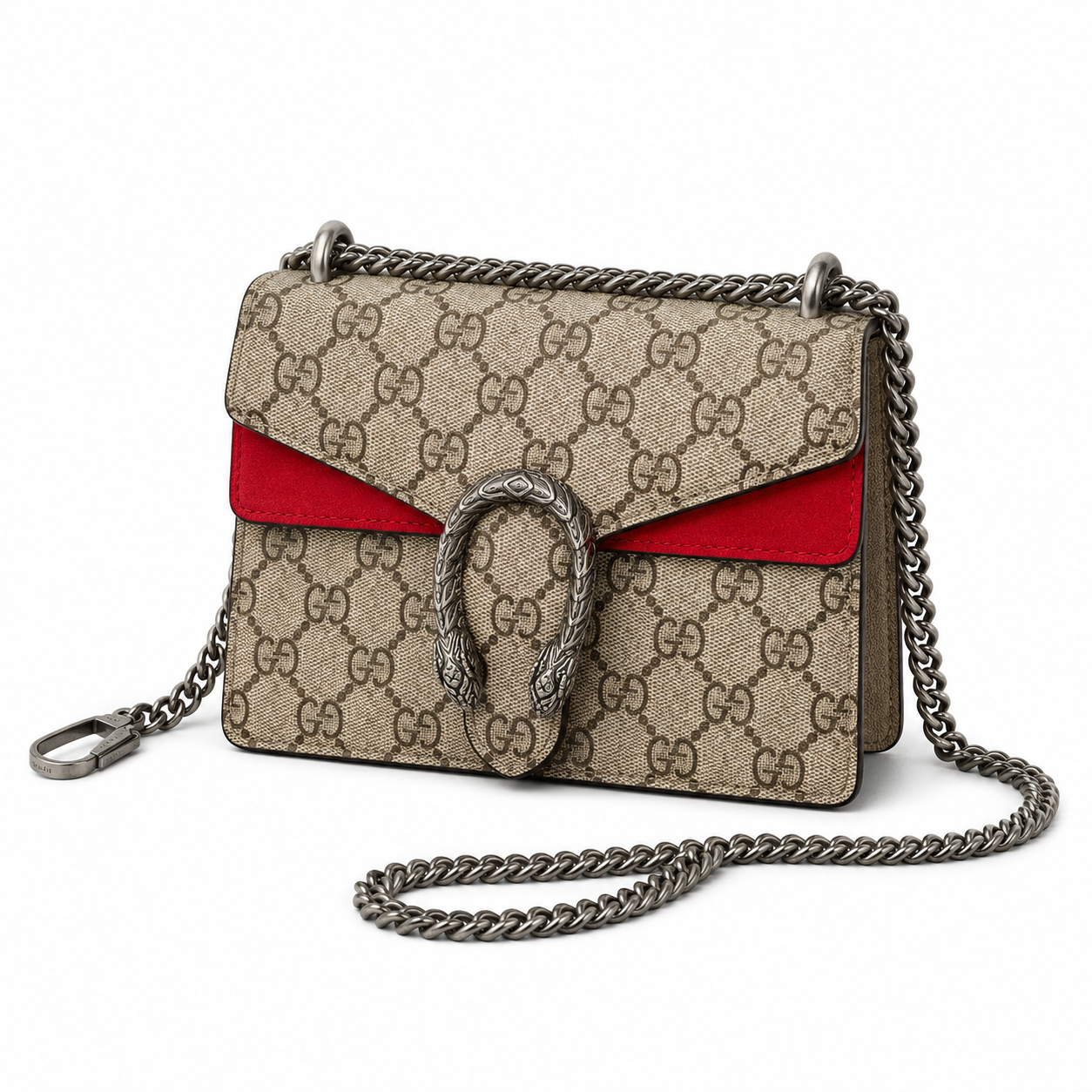 Gucci sac à main - dionysus suprême beige et rouge