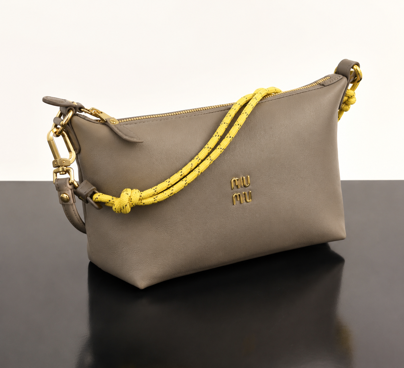 Miu miu sac à main - Gabardine beige et jaune