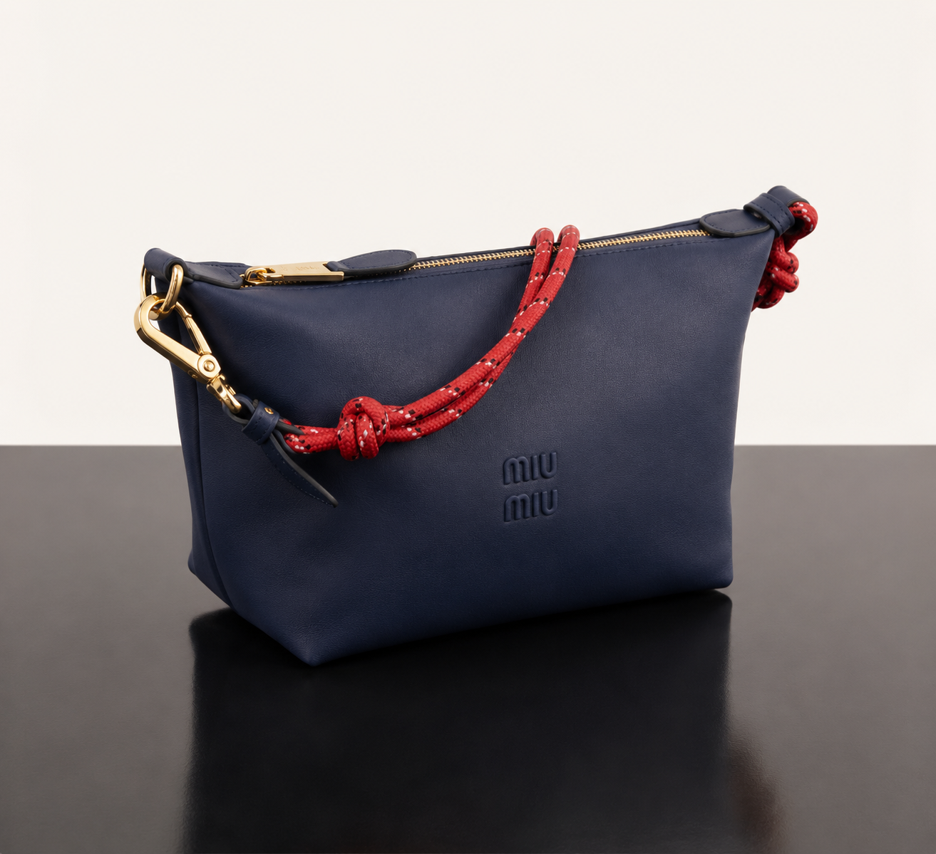 Miu miu sac à main - Gabardine bleu et rouge