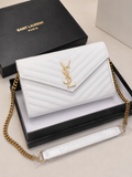 Yves saint Laurent sac à main - cassandre blanc logo or