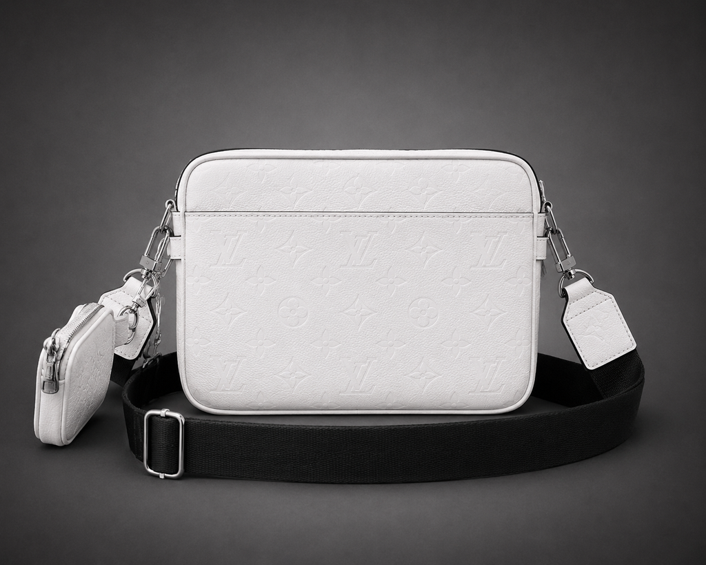 Sac à Bandoulière Louis Vuitton Trio Messager Blanc