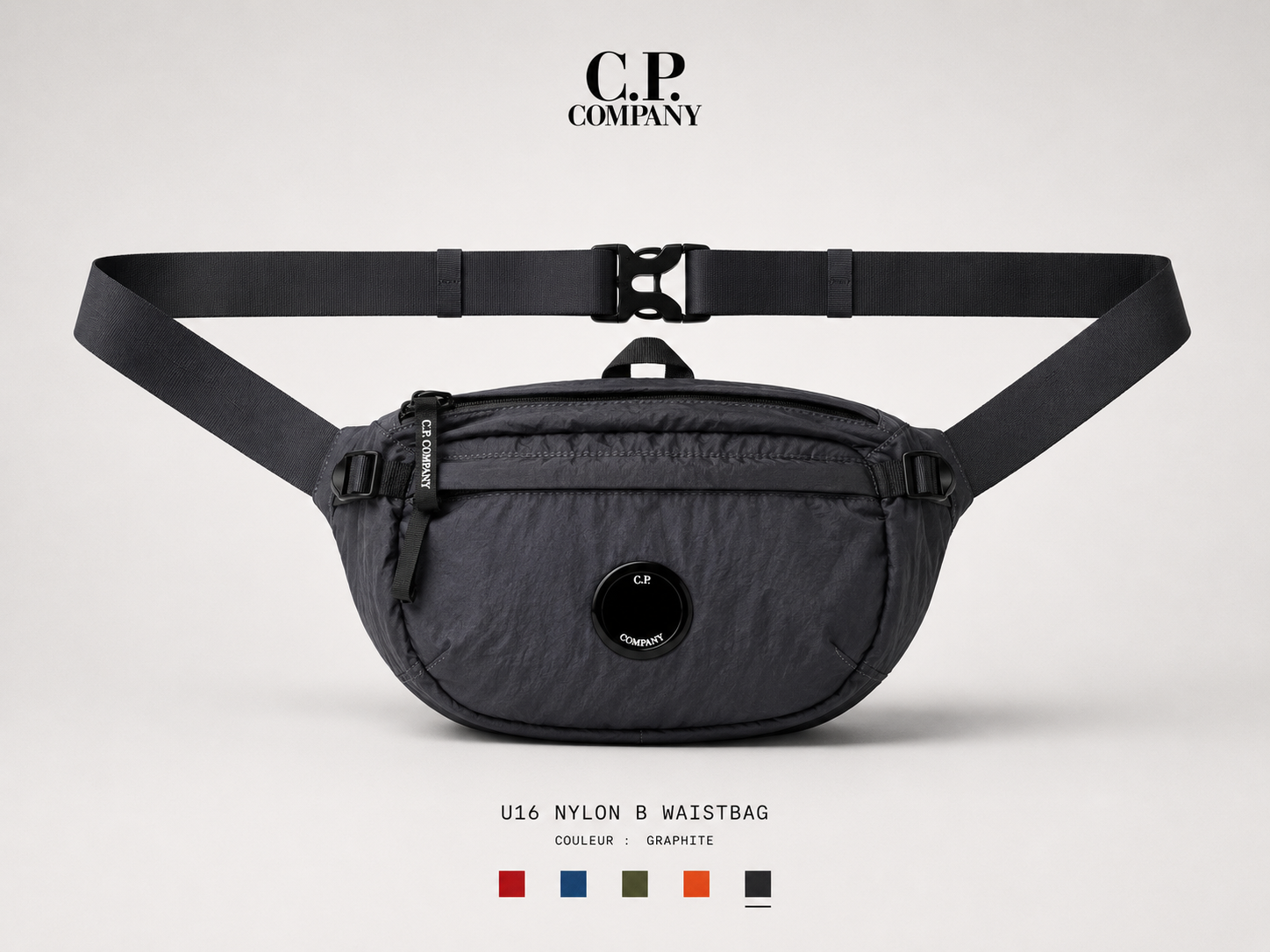 CP company - U16 NYLON B WAISTBAG gris